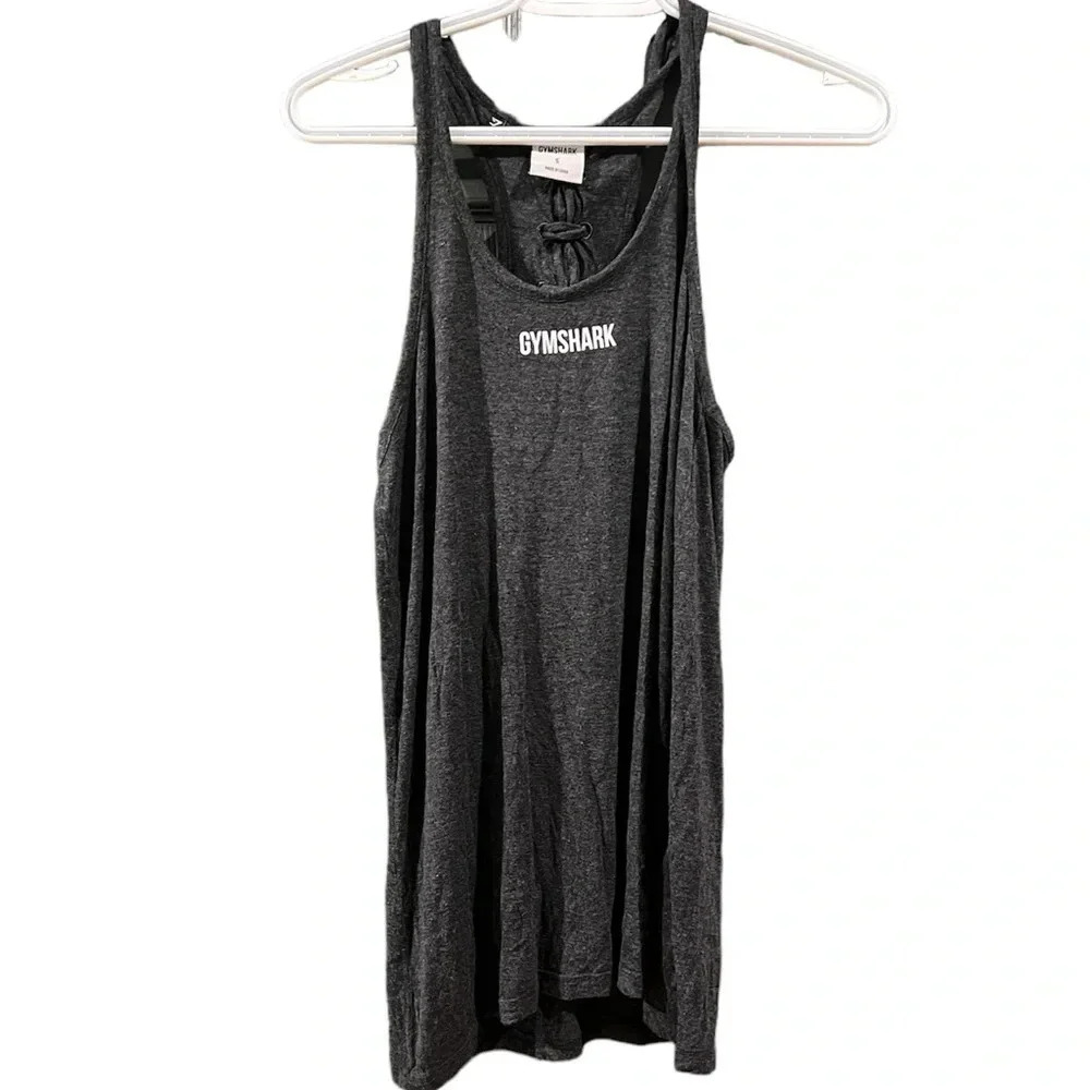 Gymshark Gray Long Tank Top Soft Stretch Activewear Size Small